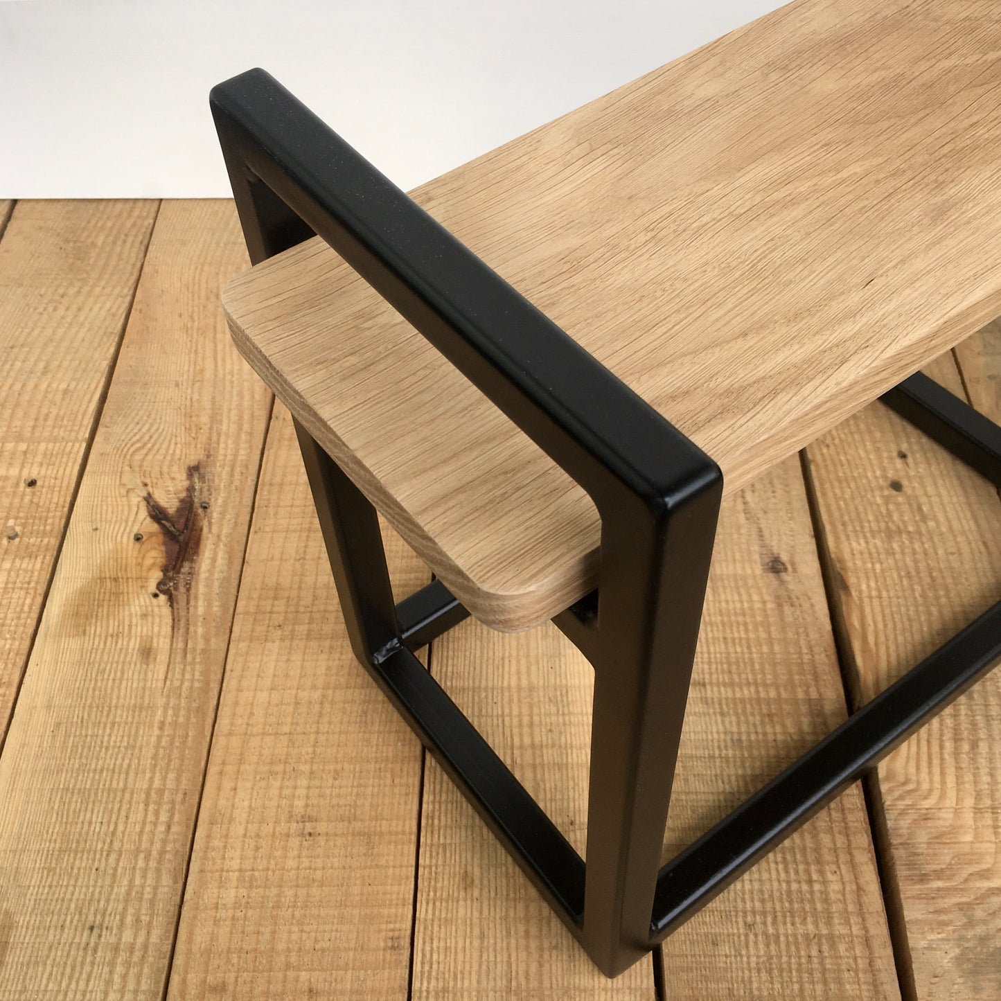 work stool | black base + oak top
