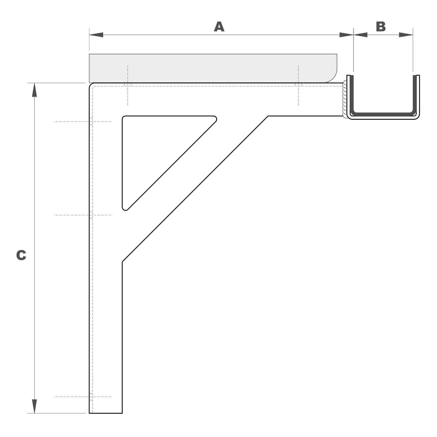 cycle wall hanger | black gallows + oak shelf