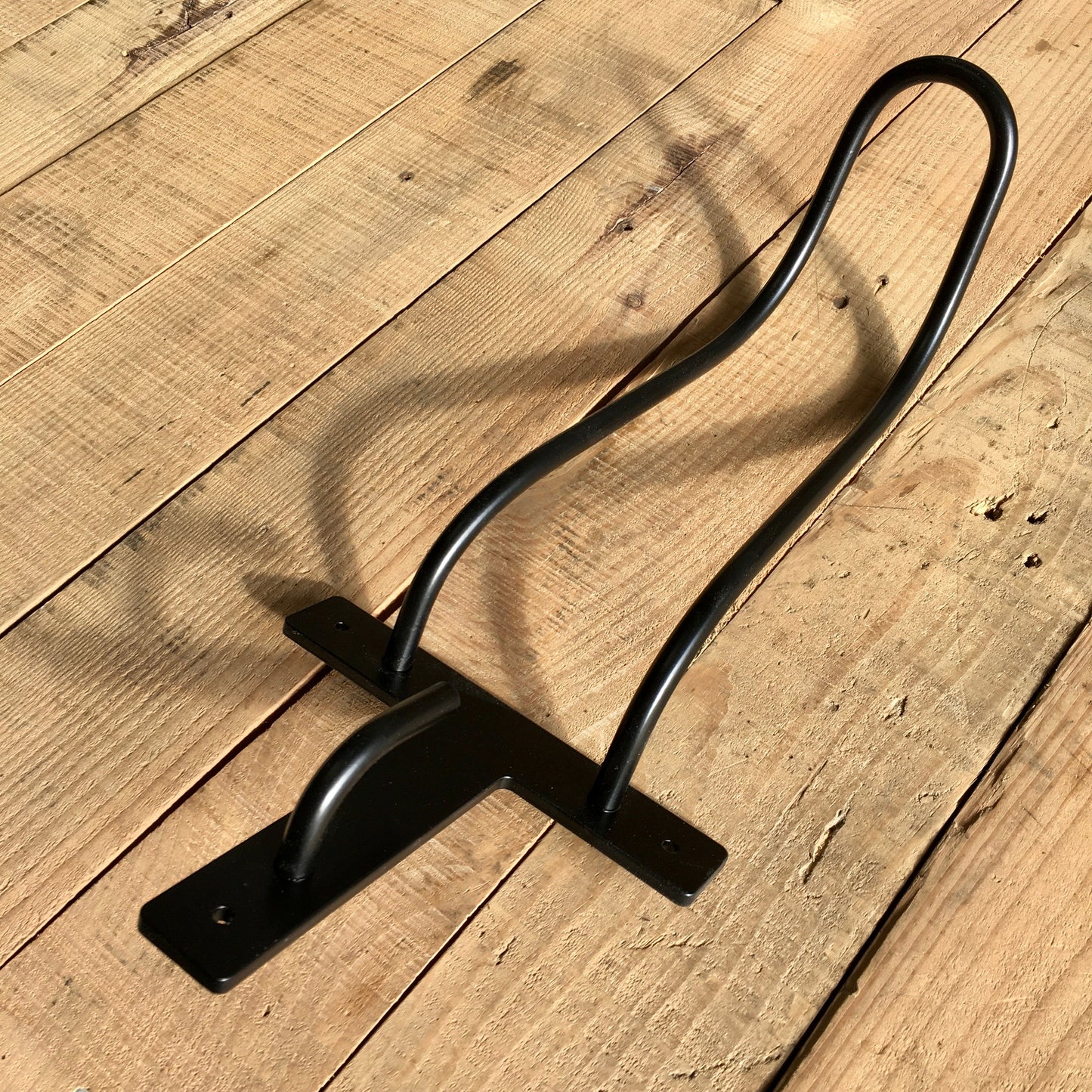 moto helmet hanger | grey hook + oak mount