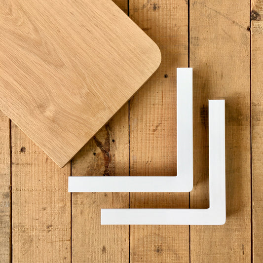 shelf assembly | industrial brackets + oak