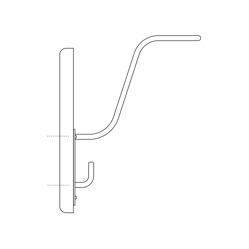 moto helmet hanger | grey hook + oak mount