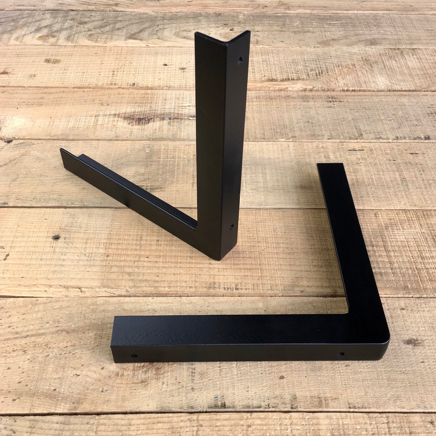 shelf assembly | industrial brackets + oak