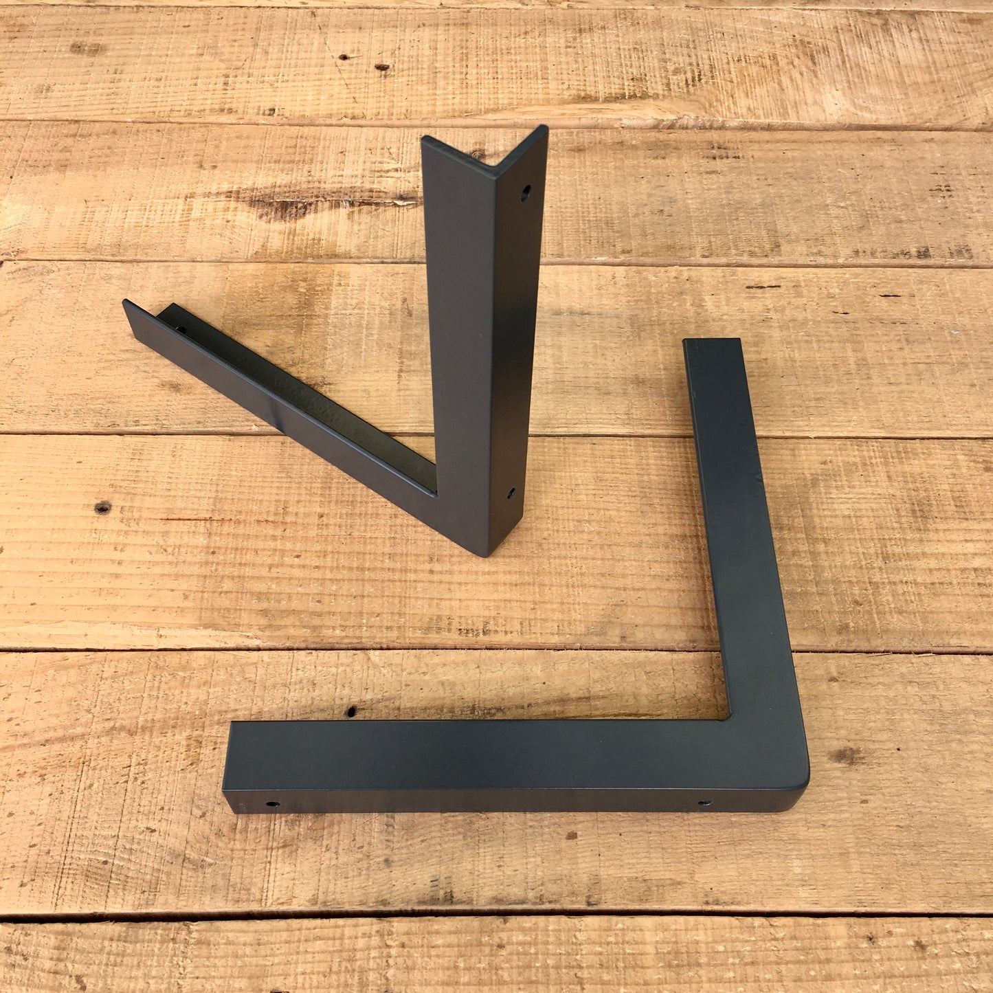 shelf assembly | industrial brackets + oak