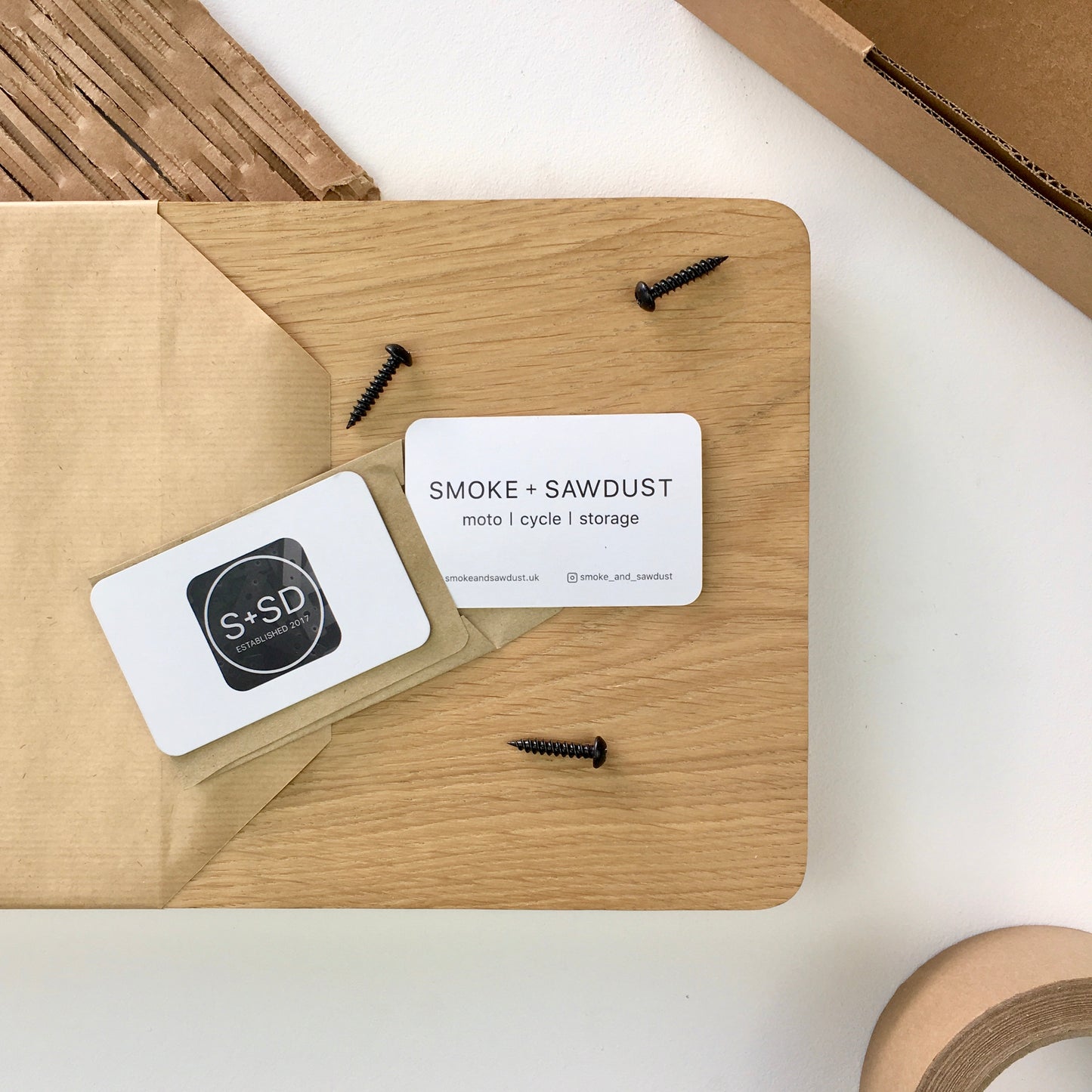 moto helmet hanger | black hook + oak mount