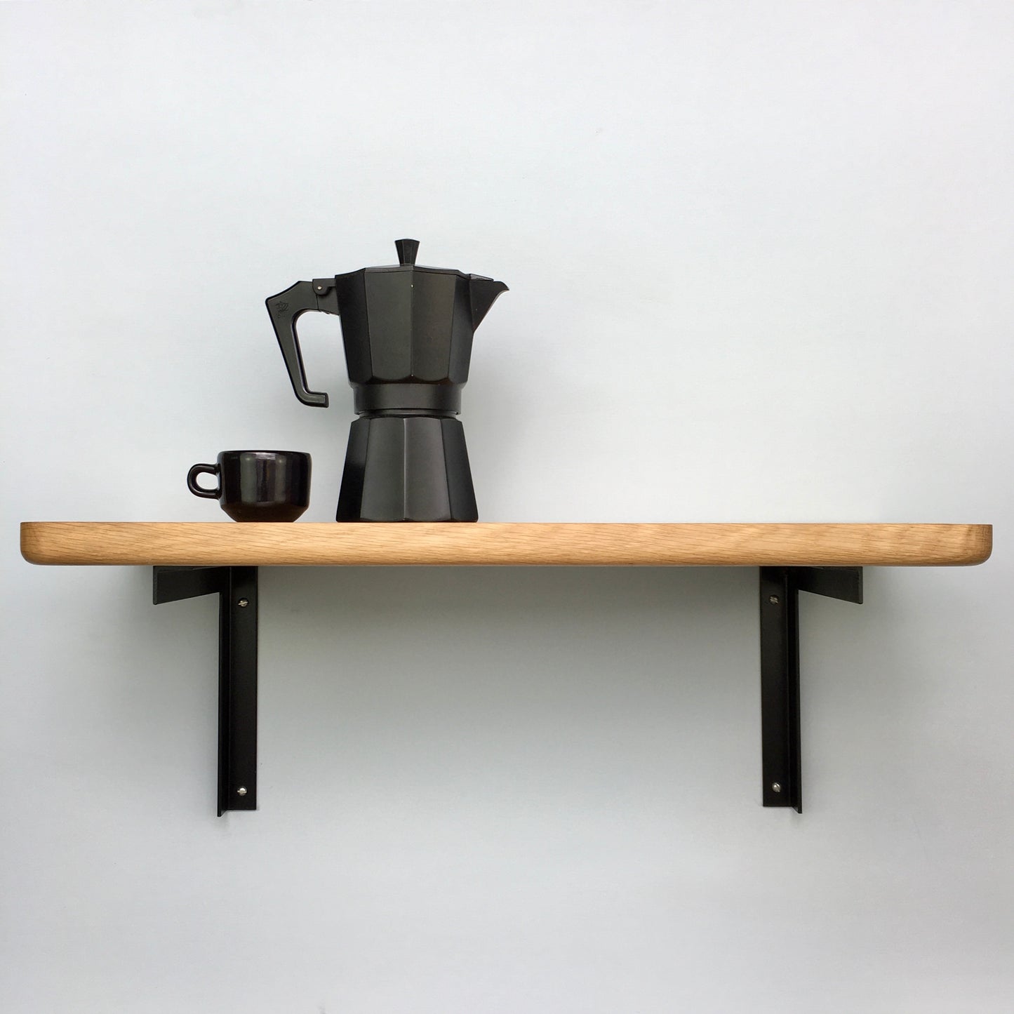 shelf assembly | industrial brackets + oak