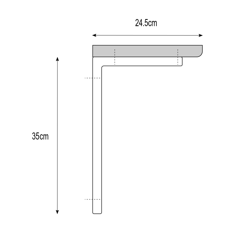 wall mount table | large black bracket + oak shelf