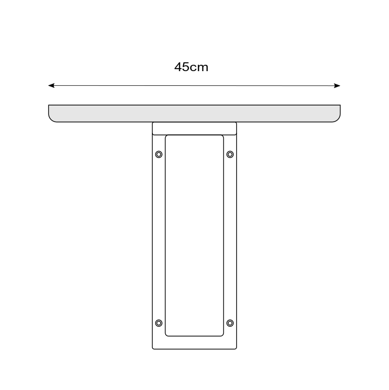wall mount table | large black bracket + oak shelf