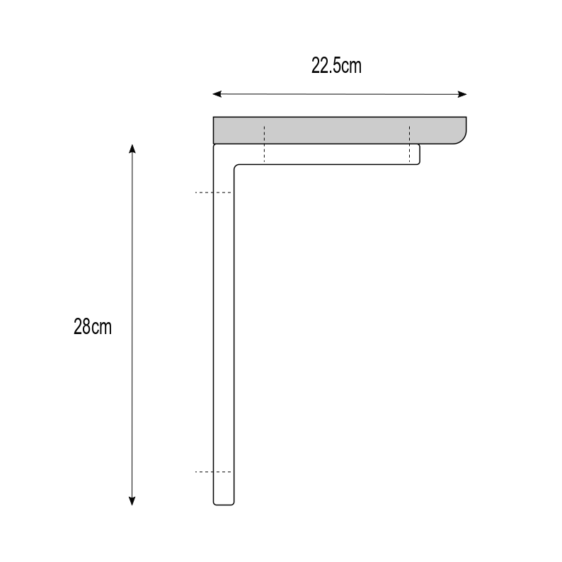 wall mount table | small black bracket + oak shelf